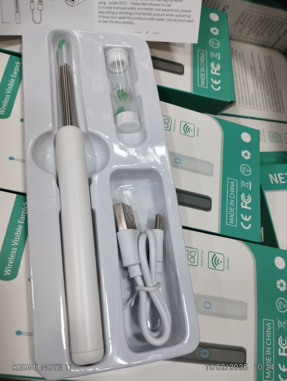 منظف الأذن الذكي مع كاميرا واي فاي عالية الدقة Nettoyeur d’oreilles intelligent avec caméra HD WiFi