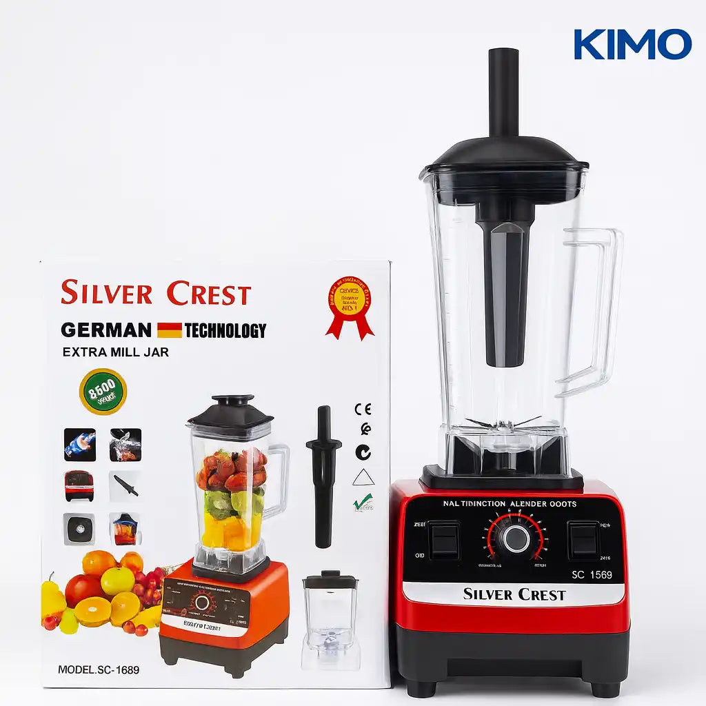 Silvers Criest SC-1589B 5500W Blender خلاط احترافي بقدرة 5500 وات، وعاء زجاجي بوروسيليكات سعة 2 لتر، 3 سرعات و ملحق
