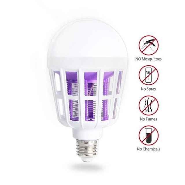 مصيدة حشرات، صاعق كهربائي مصباح LED قاتل للبعوض Ampoule anti-moustique LED 110V 220V 15W Lampe piège à insectes