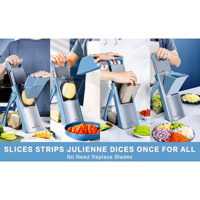 قطاعة خضراوات ماندولين، قطاعة متعددة الوظائف مصنوعة من البلاستيك المتين Vegetable Cutter Mandoline Coupe-Légume Trancheuse Multi Fonctionnelle en Plastique durable