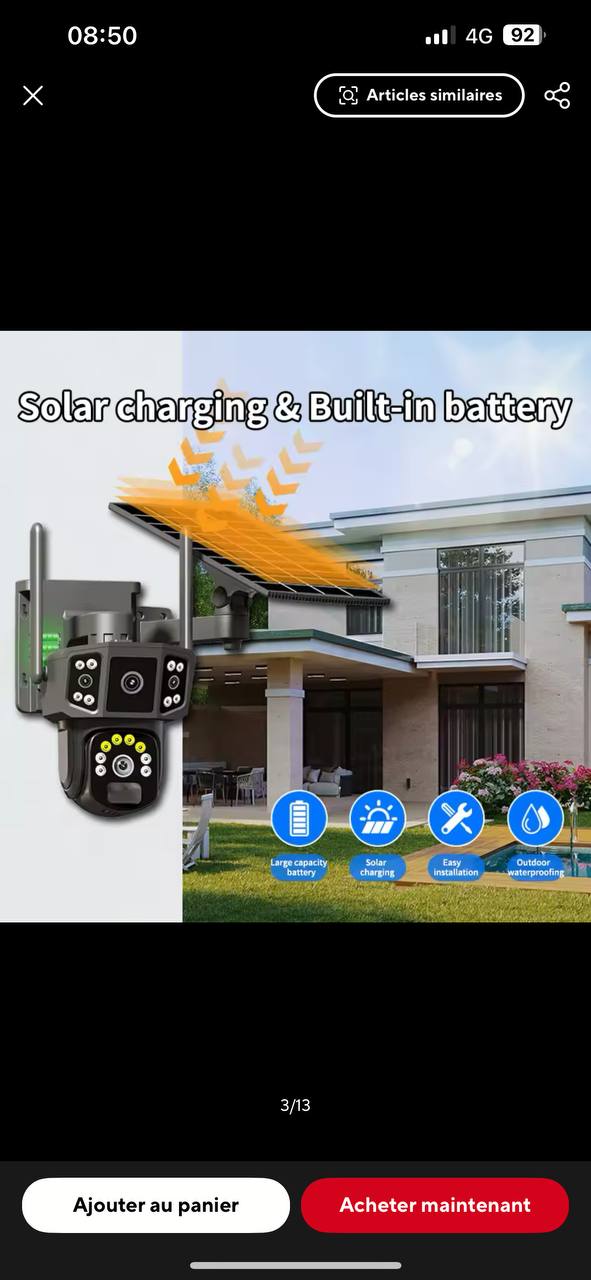 Caméra solaire WIFI 4G sim V380