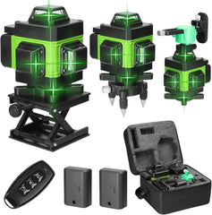 Niveau laser Weytoll 4D 16 lignes أداة تسوية متعددة الوظائف تعمل ببطارية ليثيوم قابلة لإعادة الشحن عبر منفذ USB، مزودة بمستوى ليزر بزاوية 3 درجات