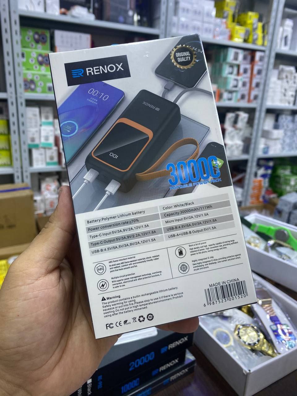 RENOX Power bank Baterie externe 30000mAh 22.5W PD