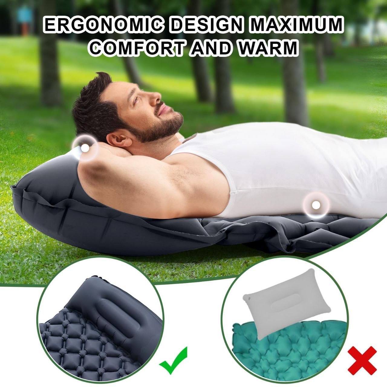 Matelas gonflable , pompe à pied intégrée, étanche مرتبة هوائية قابلة للنفخ، مزودة بمضخة قدم مدمجة، مقاومة للماء