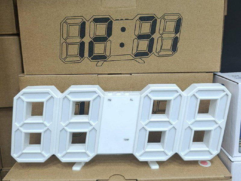 Horloge murale numérique 3D à LED Réveil de bureau moderne avec date