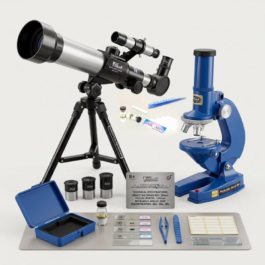 مجموعة أدوات تعليمية علمية للأطفال مع تلسكوب ومجهر Kit Scientifique Enfant Télescope  et Microscope