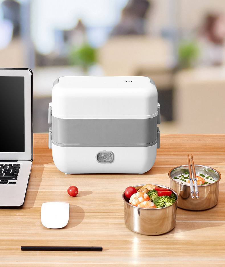 LunchBox Électrique Multifonction علبة غداء كهربائية متعددة الوظائف حاوية تسخين وطهي من الفولاذ المقاوم للصدأ