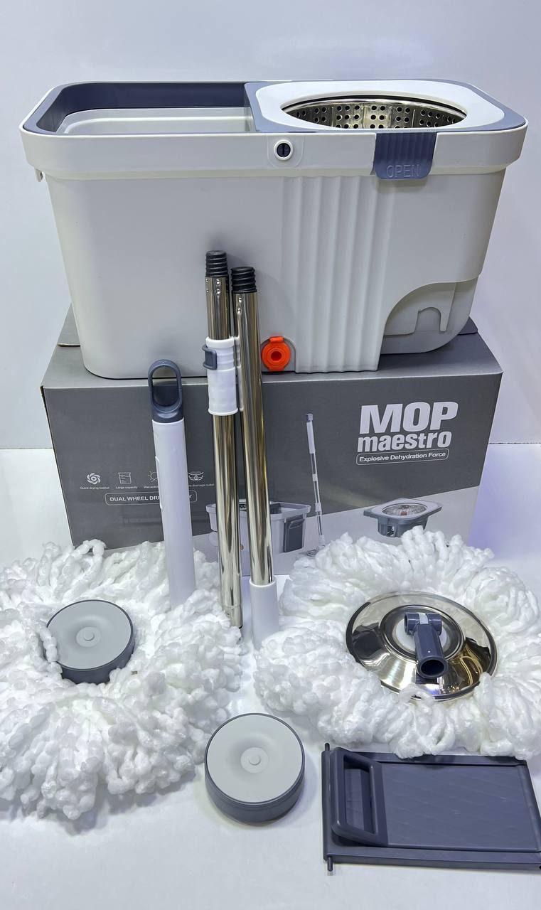 Mop Maestro Serpillière rotative Seau de nettoyage avec essorage automatique