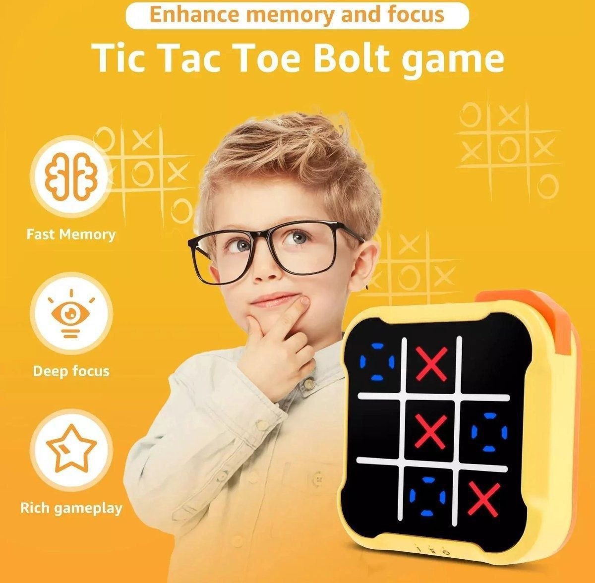 لعبة إكس أو الإلكترونية المحمولة 3 في 1 للأطفال والكبار Jeu Électronique Tic-Tac-Toe 3-en-1 Portable pour Enfants et Adultes