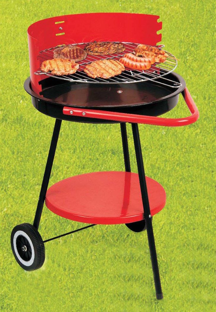 شواية فحم دائرية مزودة بعجلات Barbecue rond à charbon de bois