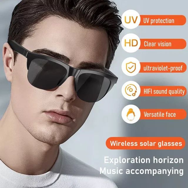 F06 lunettes intelligentes écouteur Anti-Blu-ray stéréo double haut-parleurs tactile sans fil Bluetooth