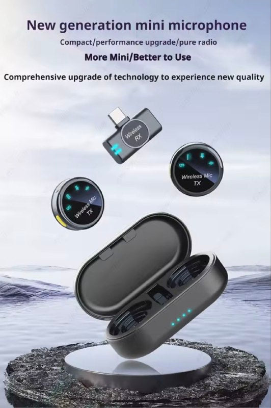 Micro cravate sans fil 2.4GHZ Microphone cravate sans fil Magnétique