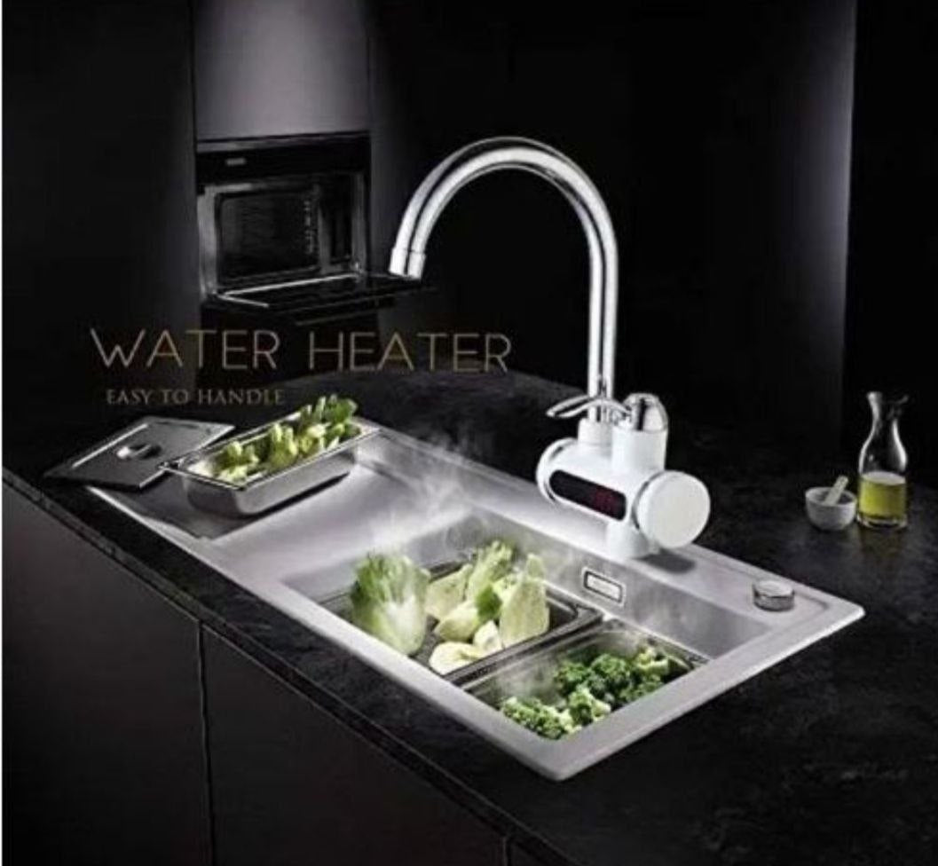 جهاز تسخين المياه مع حنفية ومرش الحمام للماء البارد والساخن Robinet d'eau chaude électrique