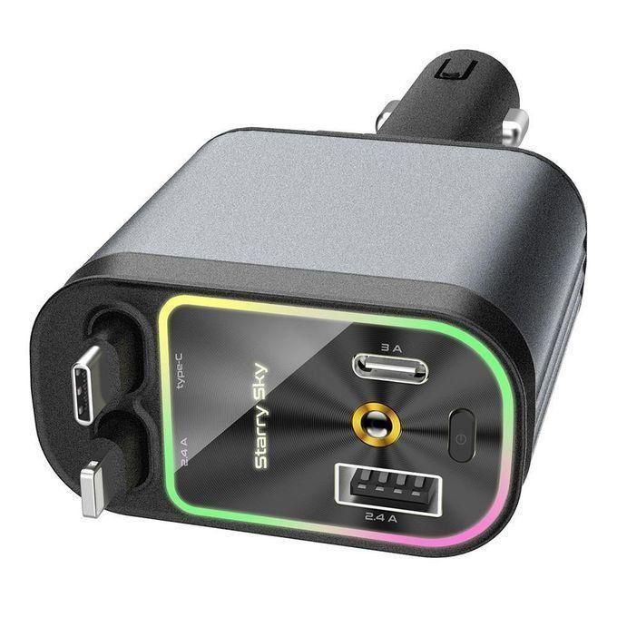 Chargeur de Voiture 4-en-1 شاحن سيارة 4 في 1 بمنفذي USB-A و USB-C محول ولاعة سجائر سريع الشحن