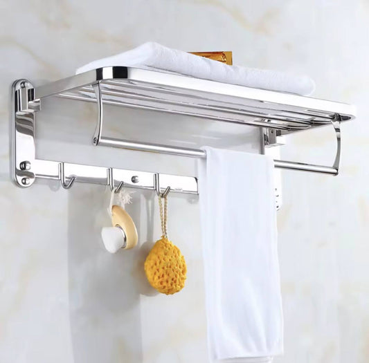 رف مناشف جداري، رف مناشف قابل للطي من الفولاذ المقاوم للصدأ