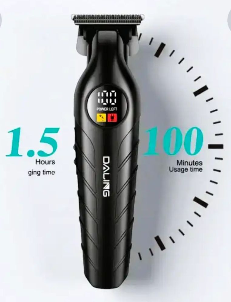 Tondeuse à cheveux  ماكينة حلاقة الشعر DL 1777 احترافية قابلة لإعادة الشحن معدنية شاشة LED