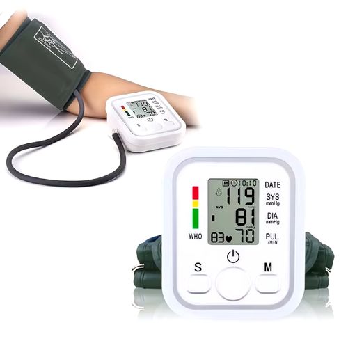 جهاز قياس ضغط الدم الرقمي للاستخدام المنزلي Moniteur de Tension Artérielle NumériqueTensio-mètre Moniteur de pression artérielle LCD fréquence cardiaque