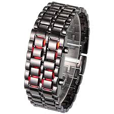 Montre-bracelet numérique en métal noir pour hommes et garçons ساعة يد رقمية معدنية سوداء للرجال والأولاد