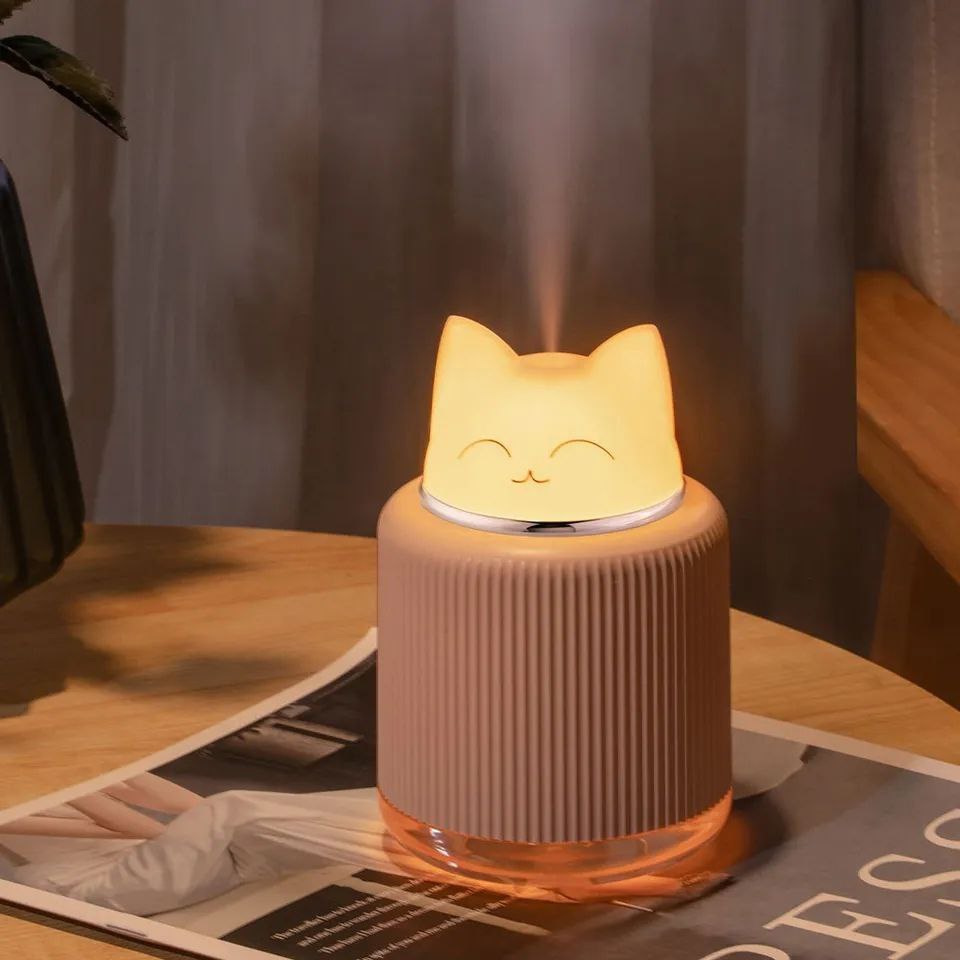 Humidificateurs de bureau portables pour animaux de compagnie, lampe de nuit LED