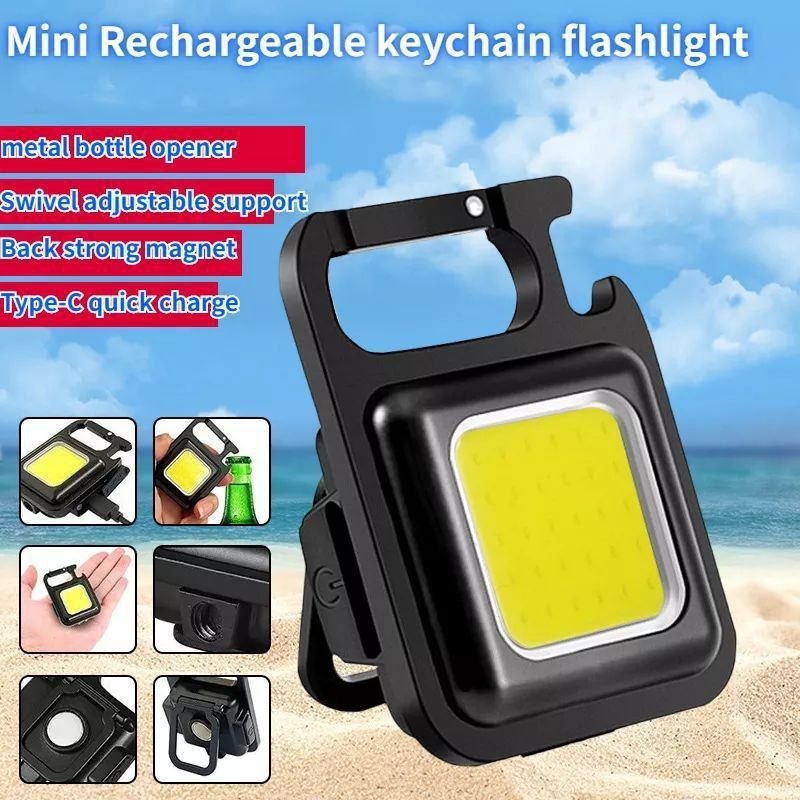مصباح يدوي صغير قابل لإعادة الشحن بتقنية COB LED Mini lampe de poche porte-clés rechargeable