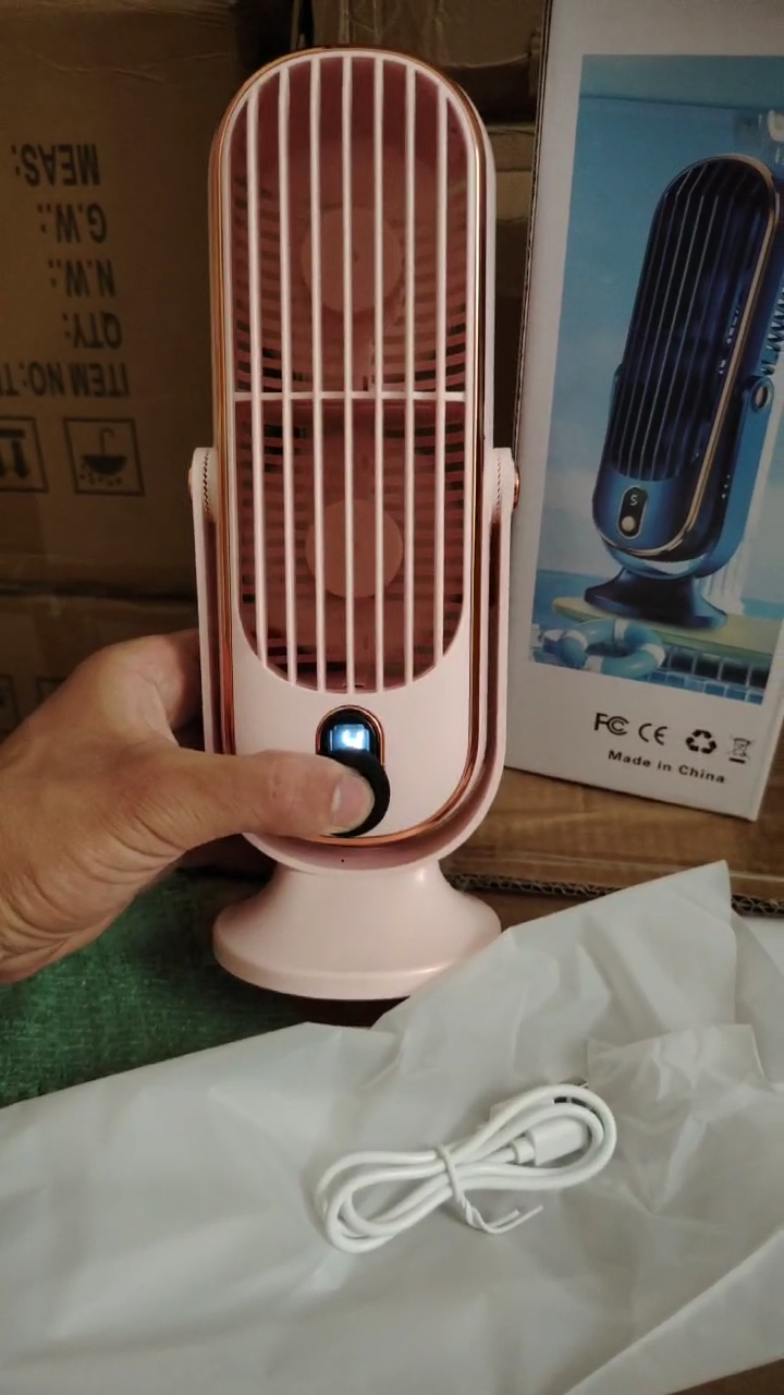 مروحة مكتب صامتة، مروحة عمودية متأرجحة ببطارية USB Ventilateur de Bureau Silencieux