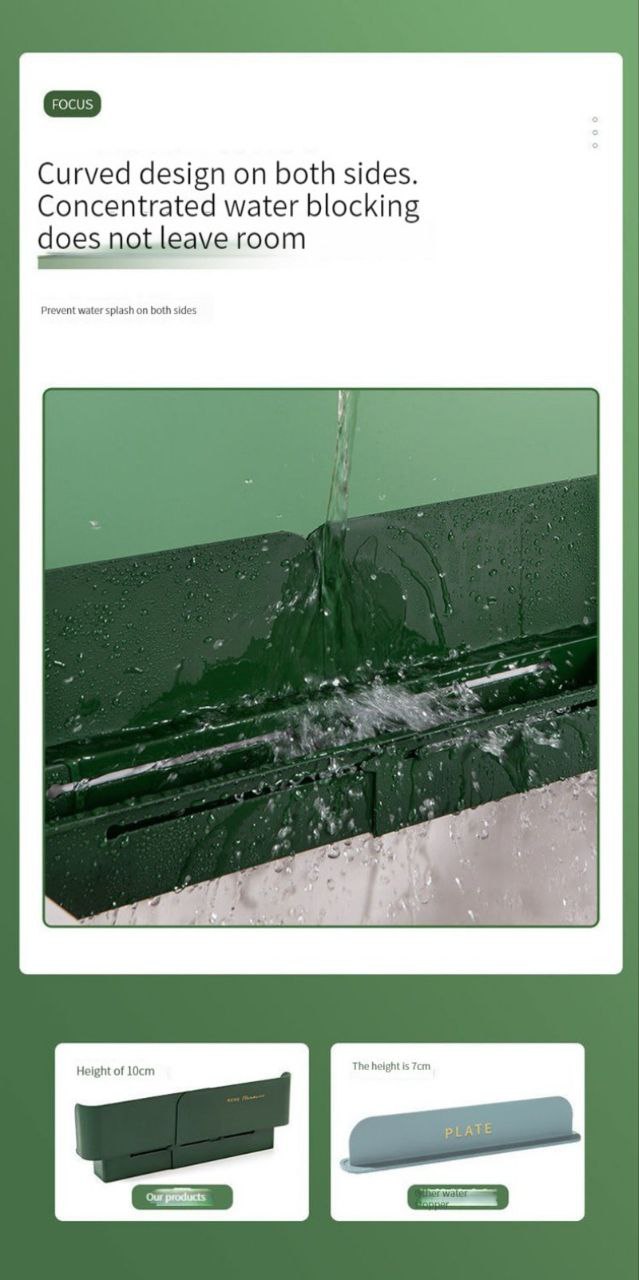 Déflecteur étanche, vaisselle, lavage de fruits et légumes, واقيات حوض المطبخ من رذاذ الماء ومانع تسرب الأطباق