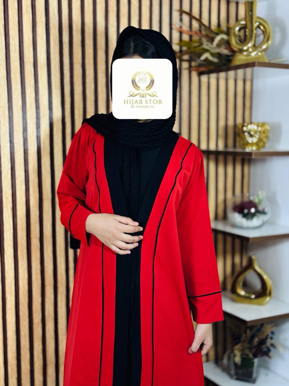 عباءة قطعتين  كيمونو و جيلي ثوب كريب روزا