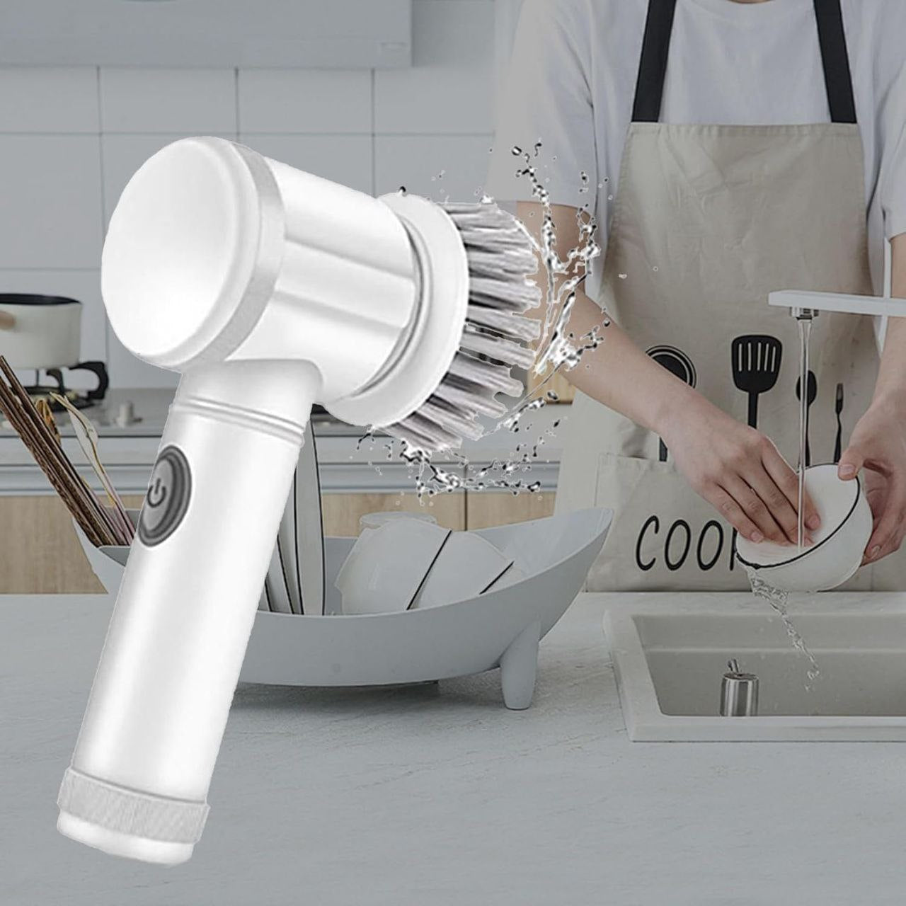 فرشاة دوارة سحرية، منظف كهربائي لاسلكي قابل لإعادة الشحن 5in1 MAGIC BRUSH Brosse rotative magique, nettoyeur électrique sans fil rechargeable