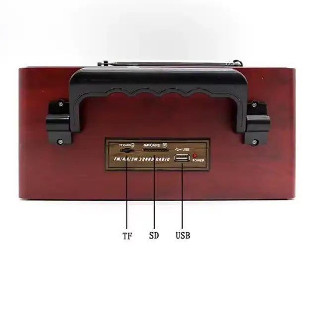 راديو الزمن الجميل Meier Classique Radio Antique FM, AM, SW SD TF Card AUX USB MP3 Bluetooth Rechargeable
