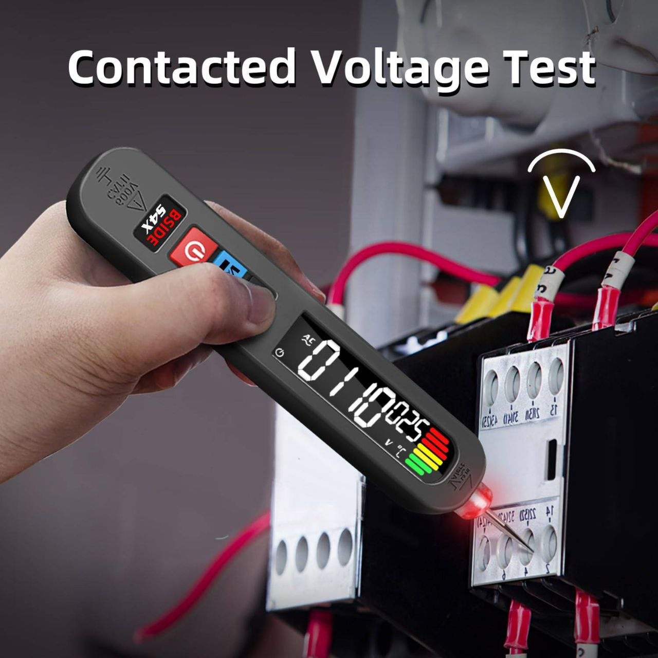 جهاز اختبار جهد كهربائي 12-300 فولت تيار متردد، كاشف تسرب كهرباء BSIDE SMART VOLTAGE TESTER  Testeur de Tension AC 12-300V, Détecteur de Fuite Électrique