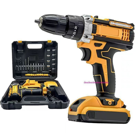 Perceuse sans fil 21V avec double batterie rechargeable مثقاب لاسلكي 21 فولت مع بطارية مزدوجة قابلة لإعادة الشحن