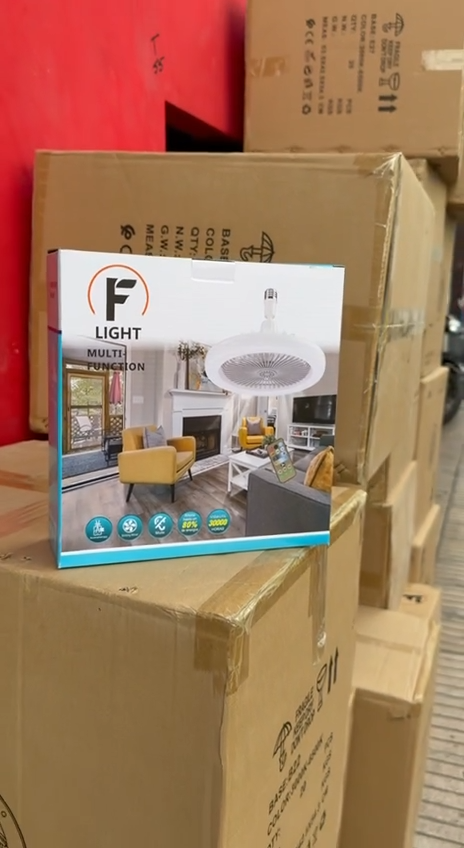 مروحة سقف LED للإضاءة الداخلية Ventilateur de plafond avec lumière intégrée et télécommande, 30W, ventilateur silencieux