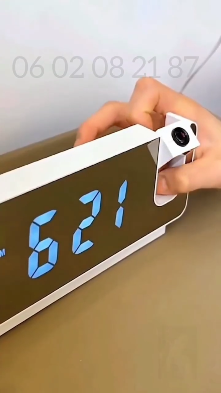 ساعة ذكية رقمية LED، منبه رقمي، ساعة إلكترونية للمكتب، شحن USB Horloge LED à projection numérique intelligente, réveil numérique