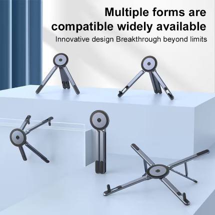 Support pliable multifonctionnel 4 en 1 pour smartphones, tablettes et ordinateurs portables حامل متعدد الوظائف قابل للطي 4 في 1 للهواتف الذكية والأجهزة اللوحية وأجهزة الكمبيوتر المحمولة