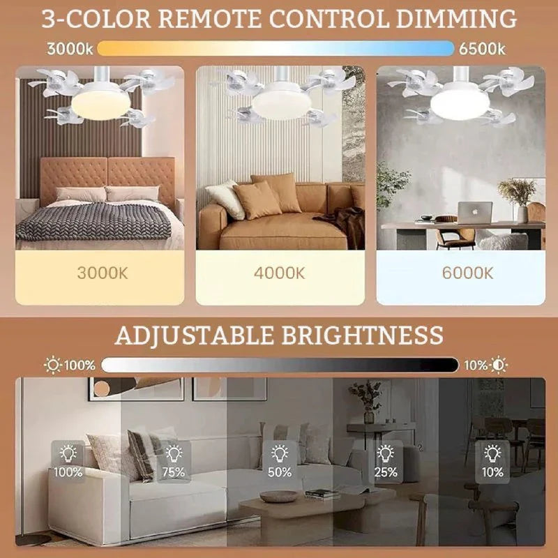 Ventilateur plafond éclairage télécommande مروحة سقفية بإضاءة وتحكم عن بعد