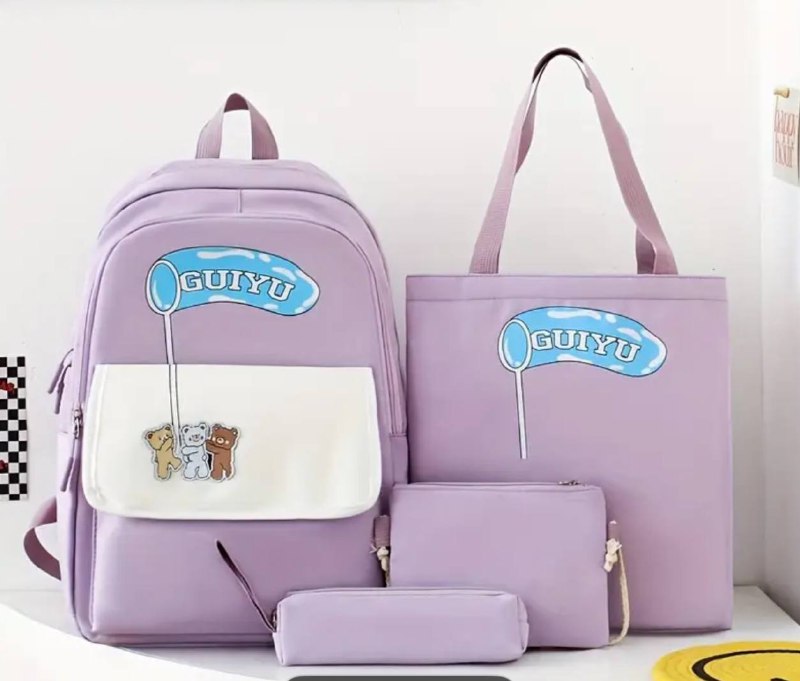 Sac dos scolaire 4pcs