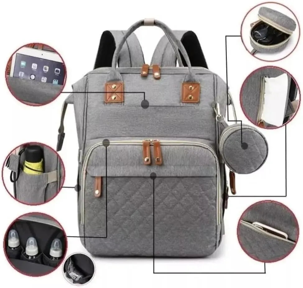 حقيبة ظهر متعددة الاستخدامات لتغيير الحفاضات، Sac à dos de maternité à couches pour bébé, sacoche de poussette pour berceau de nouveau-né, sac pour maman