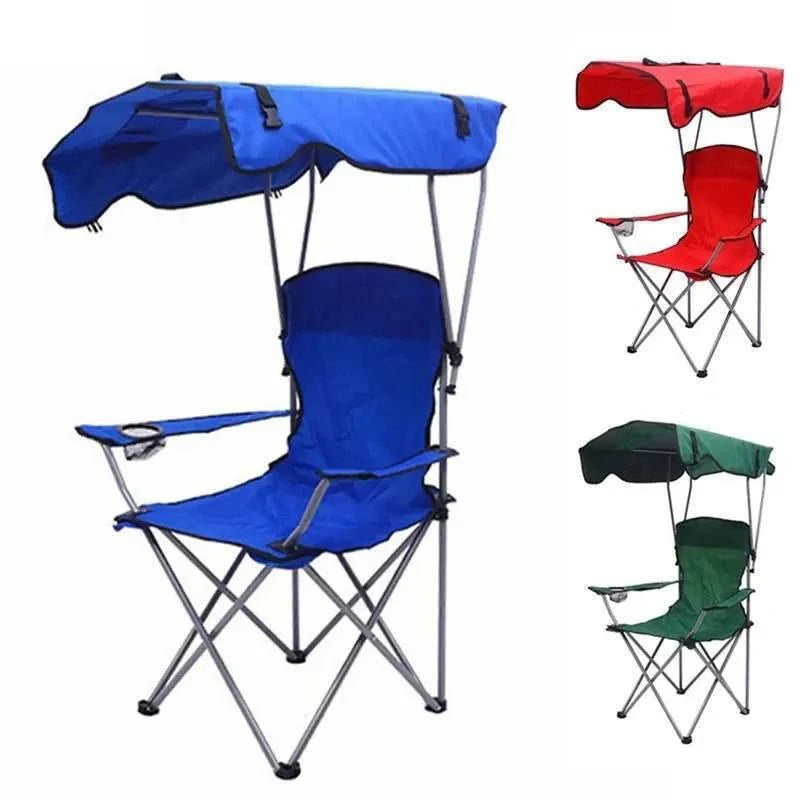 كرسي التخييم قابل للطي ومجهز بمظلة واقية Chaise de camping pliable et équipée d'un auvent de protection