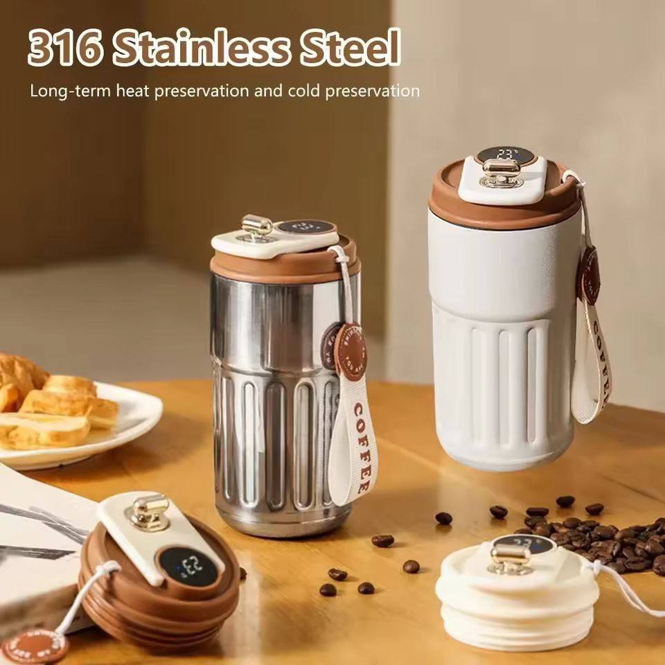 Tasse à café de voyage intelligente de 450ML  كوب سفر ذكي ، شاشة لدرجة الحرارة LED