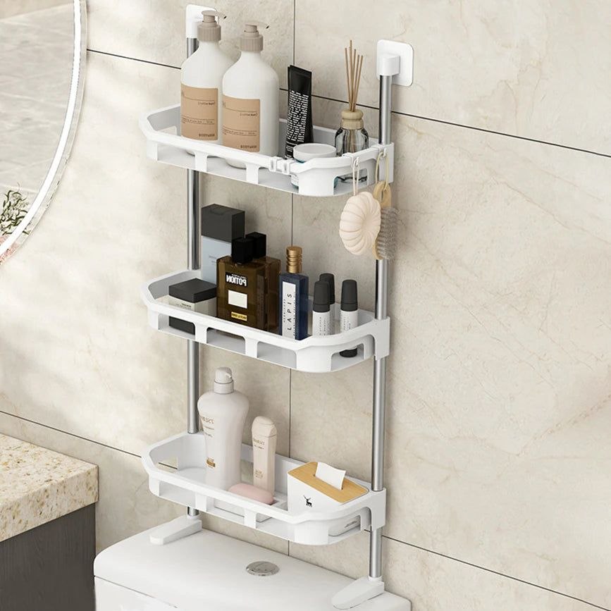 رف تخزين متعدد الوظائف للحمام بثلاثة مستويات Etagère de rangement multifonctionnelle à 3 niveaux pour salle de bain