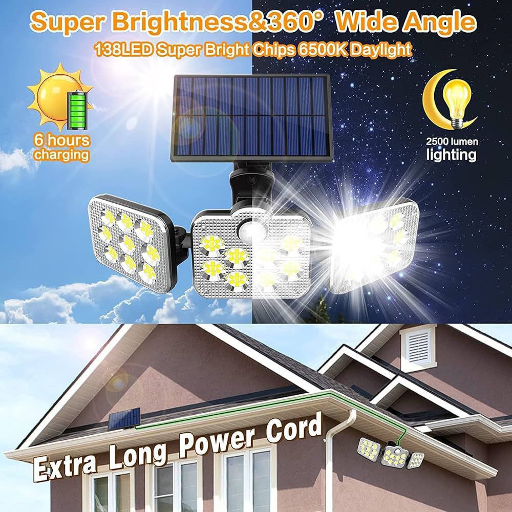 Solar Sensor Light 138 SMD LED Lumière à détecteur solaire ضوء مستشعر الطاقة الشمسية