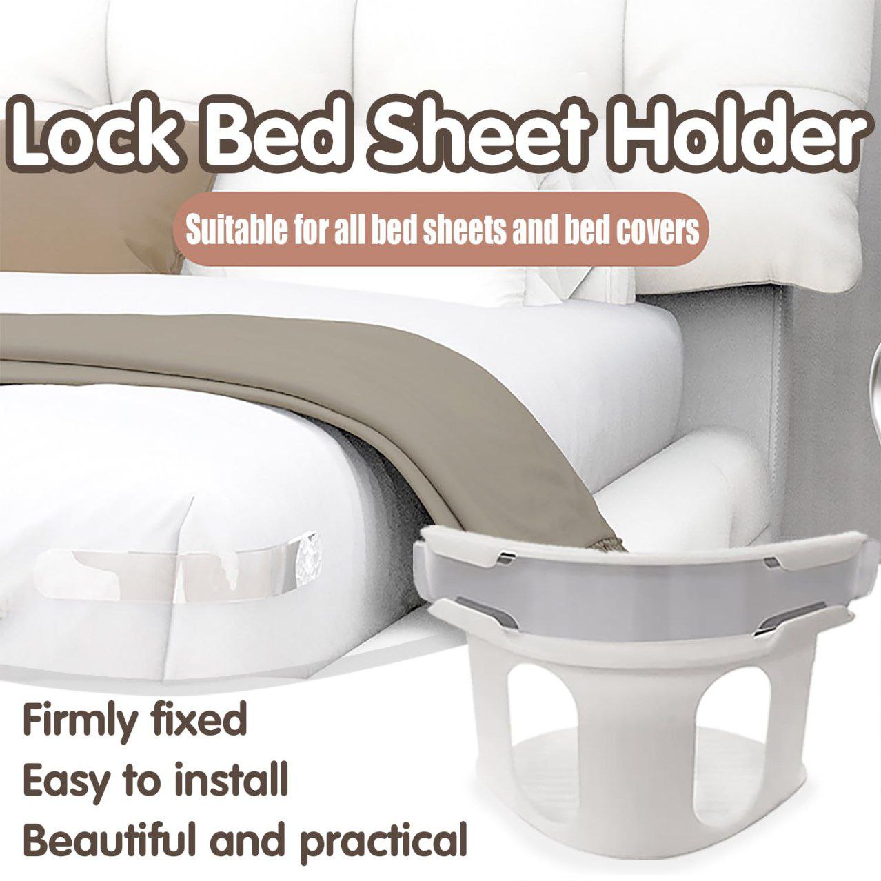 4Pcs Porte-drap de lit antidérapant حامل ملاءة سرير غير قابل للانزلاق