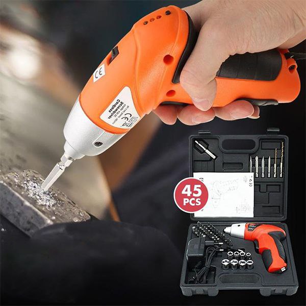 Visseuse 45pcs Hand Drill Ensemble de perceuses sans fil rechargeables