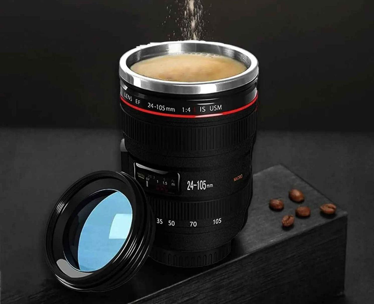 كوب قهوة على شكل عدسة كاميرا Tasse à Café en Forme d'Objectif de Caméra en acier Inoxydable