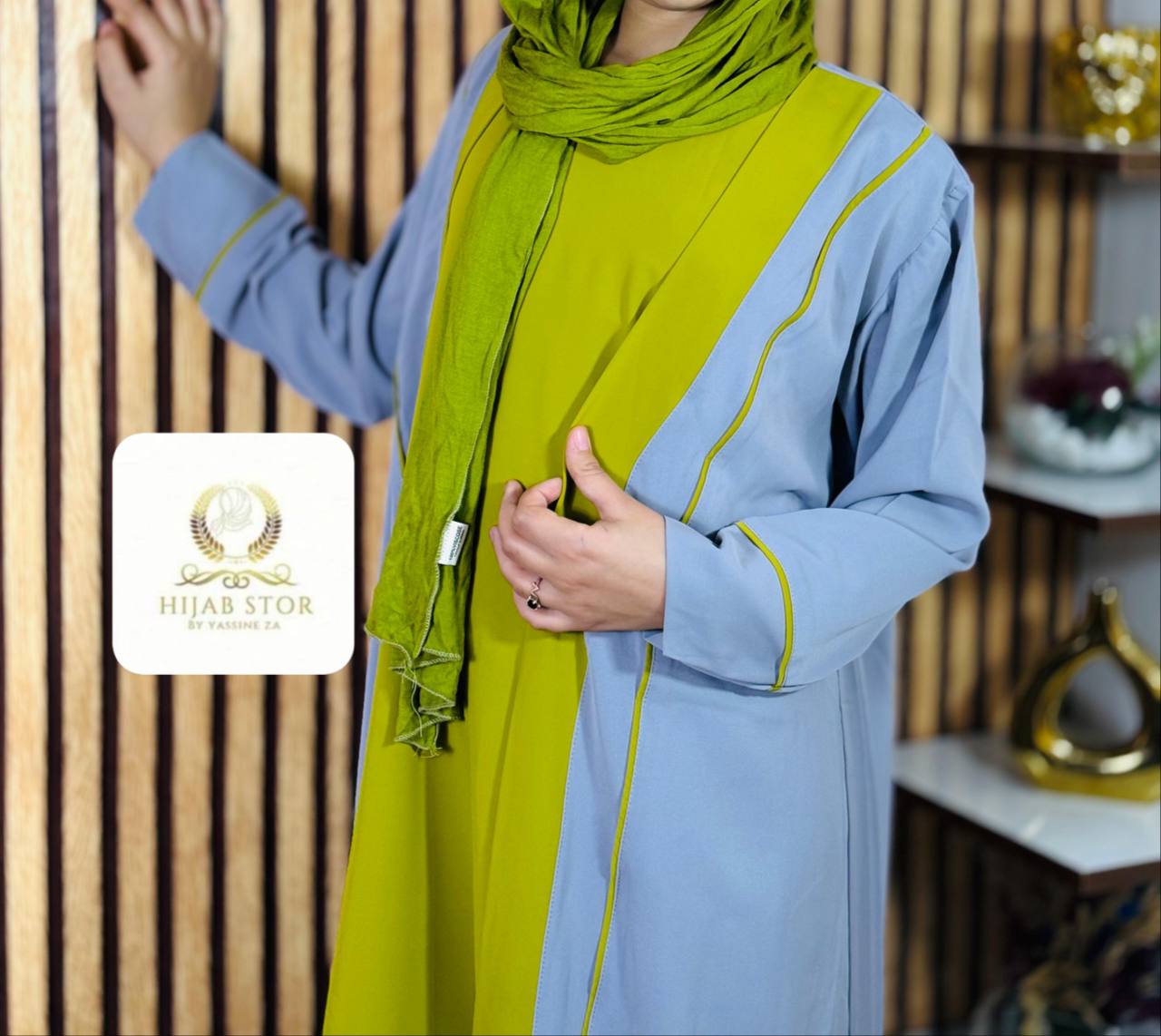 عباءة قطعتين  كيمونو و جيلي ثوب كريب روزا