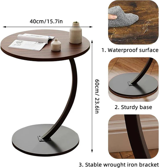 طاولة جانبية دائرية خشب بتصميم عصري