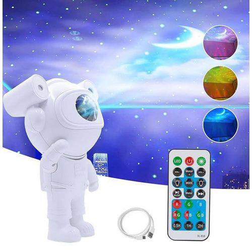 projecteur de galaxie amélioré astronaute étoile lampe nébuleuse lune plafond ciel veilleuse avec minuterie et haut-parleur Bluetooth à distance