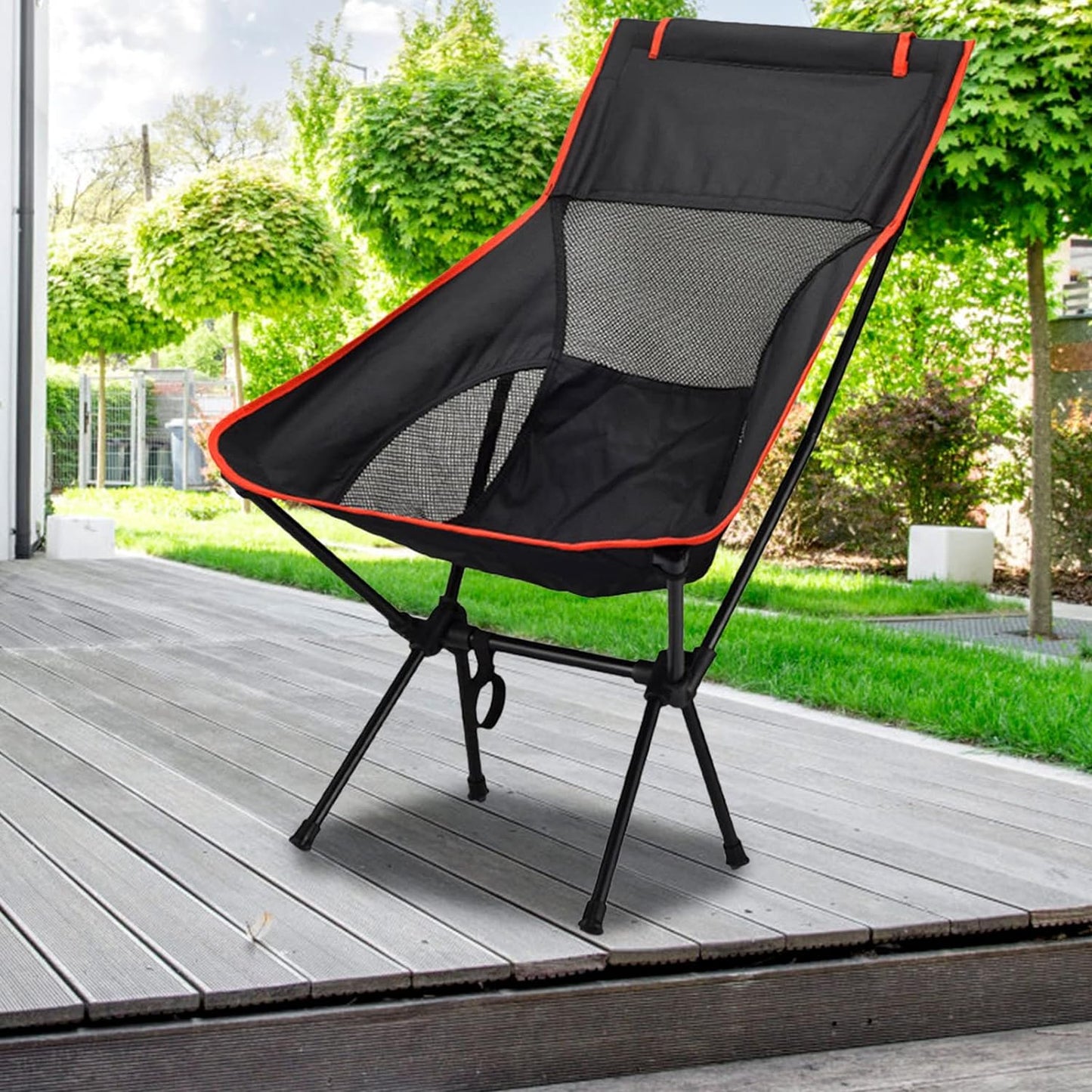 كرسي تخييم قابل للطي مع دعم الرأس Chaise pliante légère soutien tête terrain