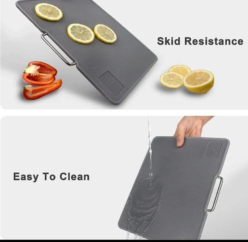 ألواح تقطيع بلاستيكية ء مجموعة 3 قطع مع حامل Ensemble de 3 assiettes en plastique avec support