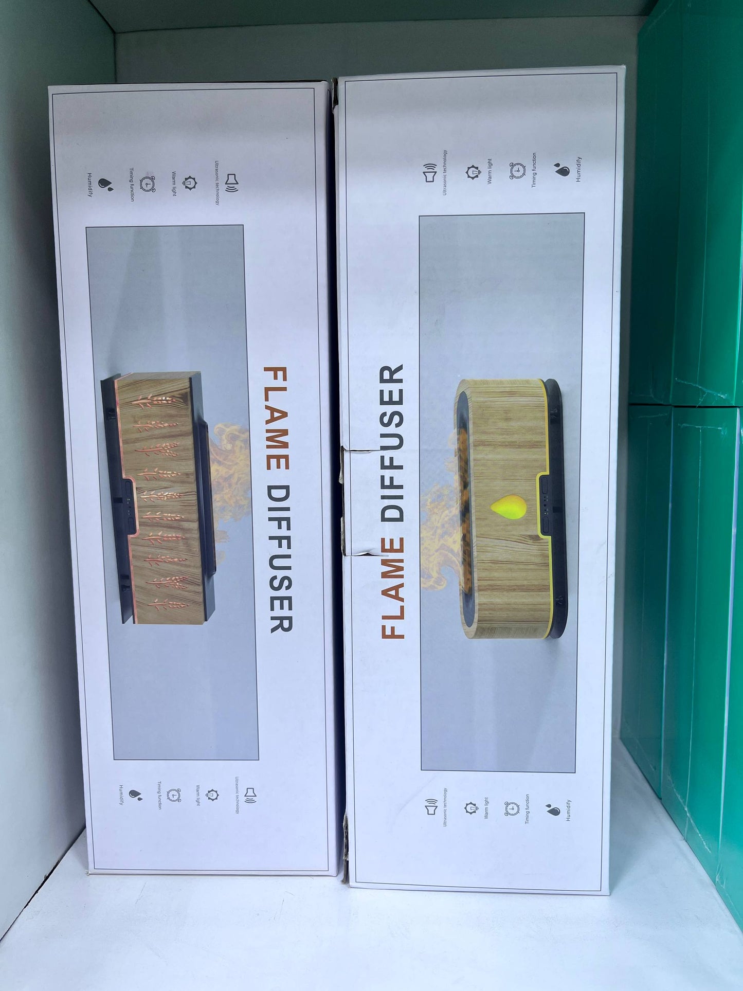 فواحة جهاز نشر الزيوت العطرية بالموجات فوق الصوتية Diffuseur d'huiles essentielles avec effet de flamme